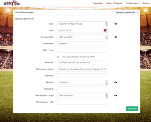 Administration Tippspiel Einstellungen