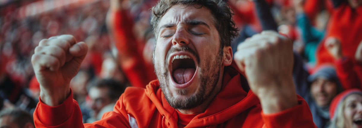 Jubelnder Mann zur FIFA Klub WM 2025 bei tippevent