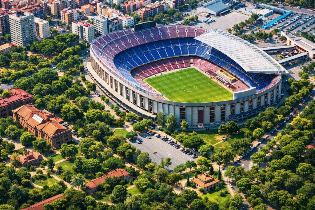 Luftaufnahme eines Fußballstadions – Fußball-Tippspiel für WM, EM und Bundesliga mit tippevent